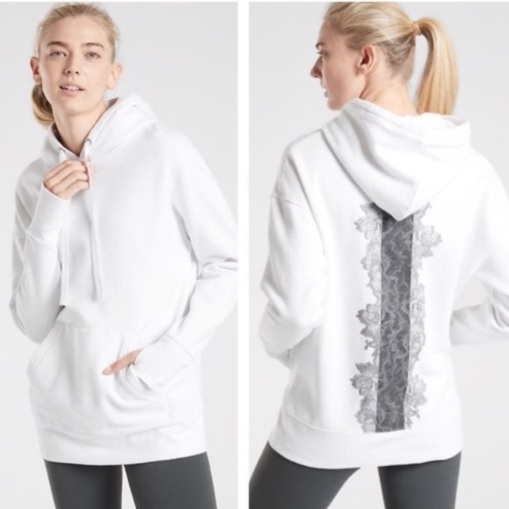 EUC Athleta white sweatshirt hoodie